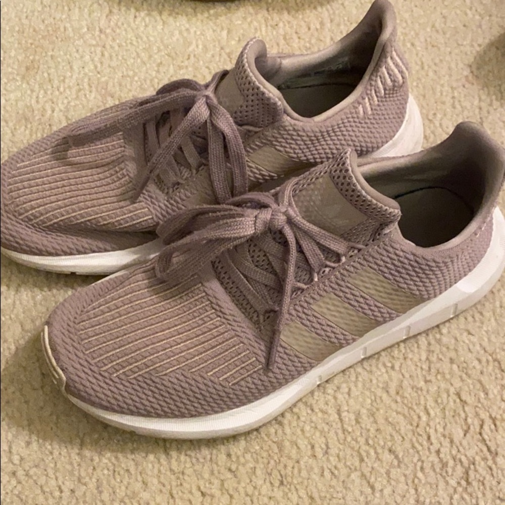 Purple adidas sneakers
